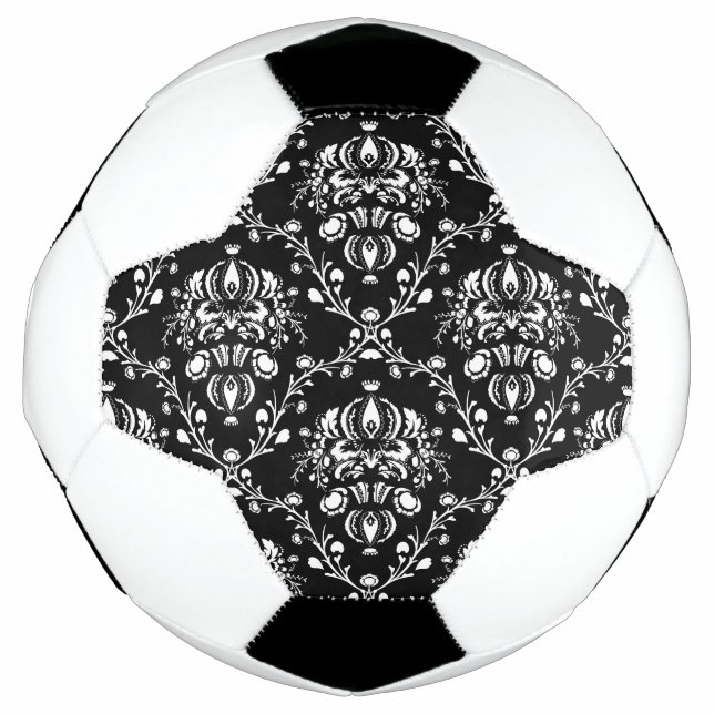 Bola De Futebol Damasco preto e branco (Frente)