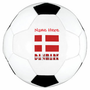 Bola De Futebol DANMARK Dannebrog Vermelho Nome Personalizado