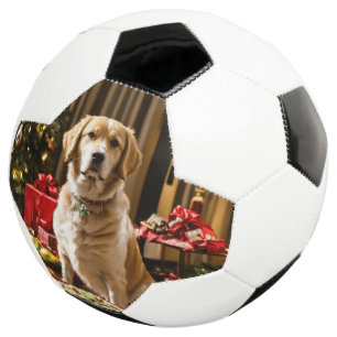 Bola de Futebol de Cachorro de Natal