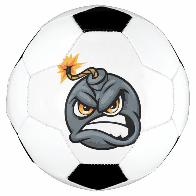 Bola de Futebol de Desenho Animado Bomba Irritada  (Frente)