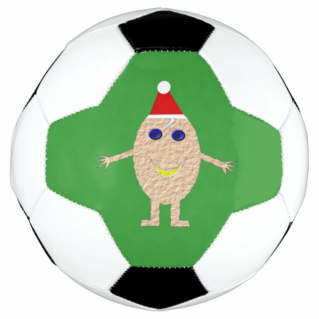 Bola de Futebol de Natal Engraçada de Ovo (Frente)