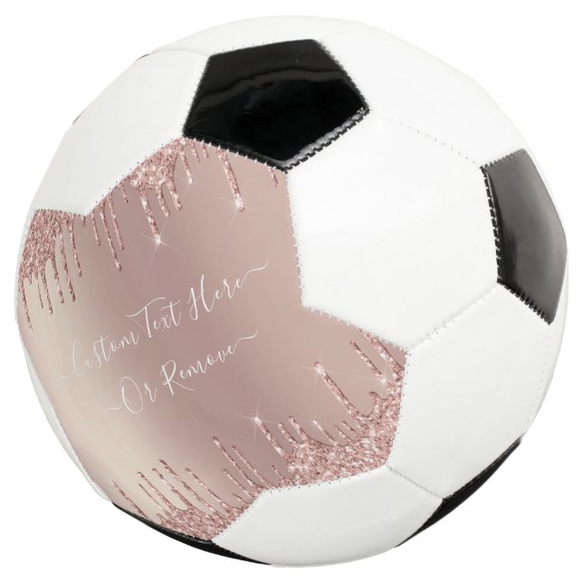 Bola de Futebol de Texto Personalizado com Glitter (Três quartos)