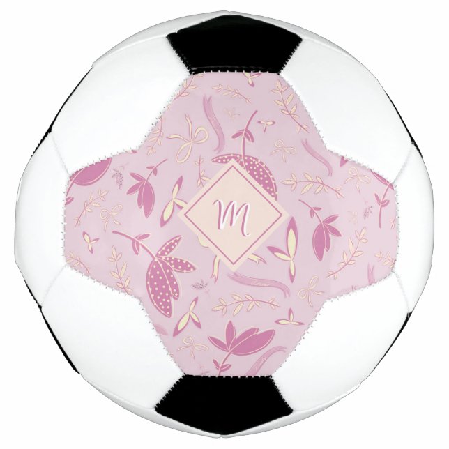 Bola De Futebol Delicar Florais e Arcos Rosa (Frente)