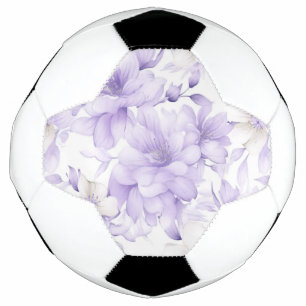 Bola De Futebol Delicar Flores Roxos De Aquarela