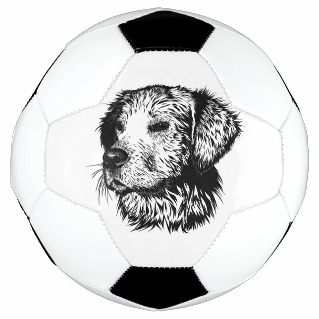 Bola De Futebol Desenho da Cabeça Canina (Frente)