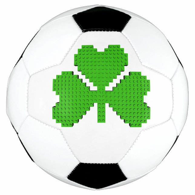 Bola De Futebol Desenho de blocos de construção de shamrock (Frente)