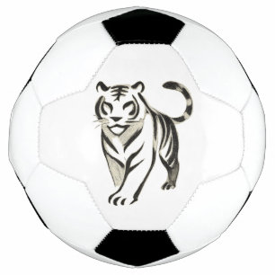 Bola De Futebol Desenho de Tigre Andando - Design de Tinta