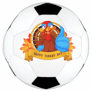 Bola De Futebol Desenho divertido de Ação de Graças em estilo de d