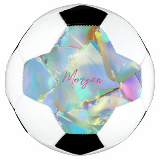 Bola De Futebol Desenho Opal, Nome ou Iniciais em Letra Cursiva