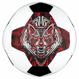 Bola De Futebol Desenho Totêmico Tribal Haida de Lobo