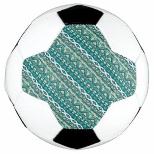Bola De Futebol Desenho verde fofo padrões aztecas design