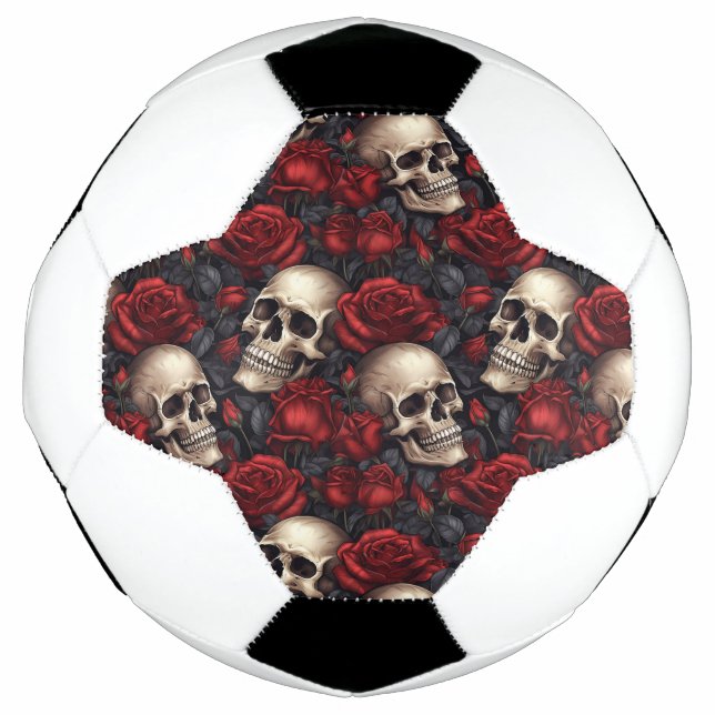 Bola De Futebol Design 10 da série Rosa de crânio e (Frente)