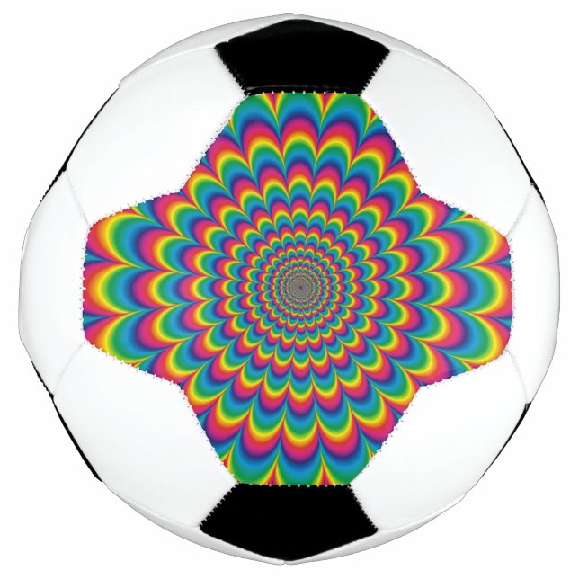 Bola De Futebol Design abstrato do arco-íris psicodélico (Frente)