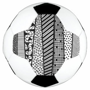 Bola De Futebol design branco e preto pintado à mão