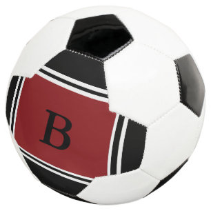 Bola De Futebol Design Contemporâneo-Bordô/Preto