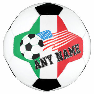 Bola De Futebol Design de Bandeira Italiana Americana de Futebol P