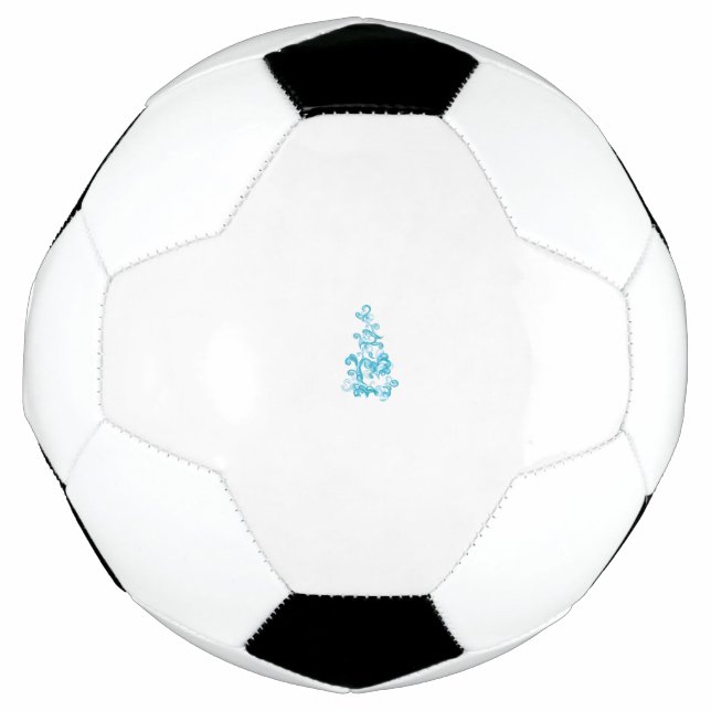 Bola De Futebol Design de decoração de turquesa média, azul escura (Frente)