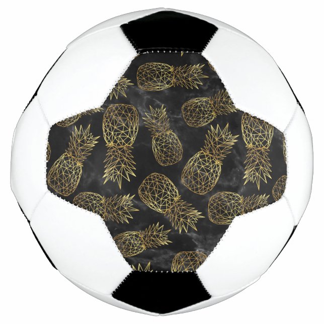 Bola De Futebol Design de ouro geométrico moderno (Frente)