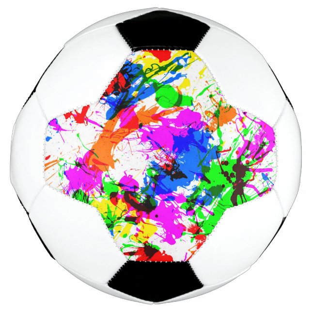 Bola De Futebol Design de pintura colorida e branca (Frente)