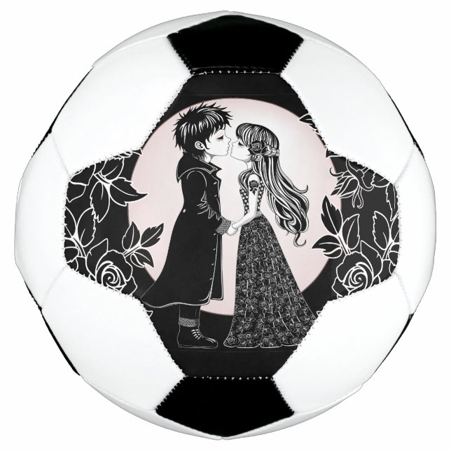 Bola De Futebol Dia de os namorados Gótico Beijo Gótico (Frente)