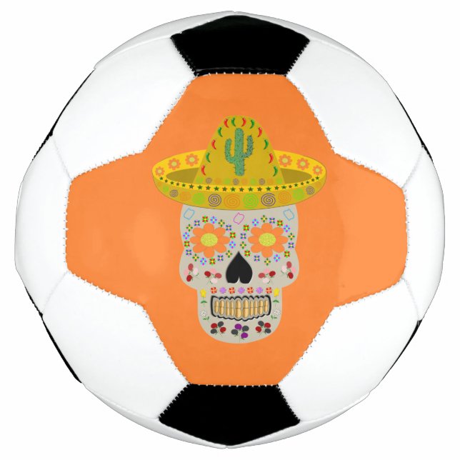 Bola De Futebol Dia Mexicano do Crânio Morto (Frente)