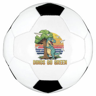 Bola De Futebol Dinos Go Green – Retro Eco Dinosaur Design