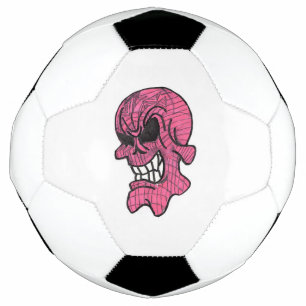 Bola de Futebol do Crânio Rosa