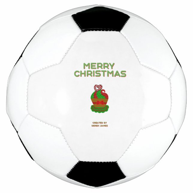 Bola de Futebol do Cupcake de Natal (Frente)