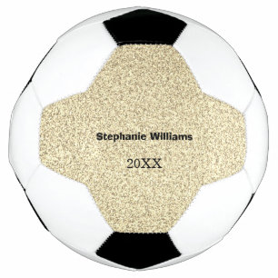 Bola De Futebol Dourada Glitter Black Custom Name