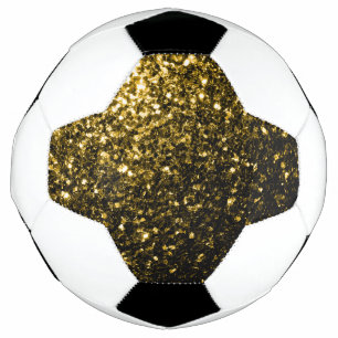 Bola De Futebol Dourado escuro brilho falso faisca brilho