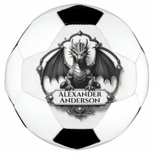Bola De Futebol Dragão Cinza com Olhos Amarelos Personalize