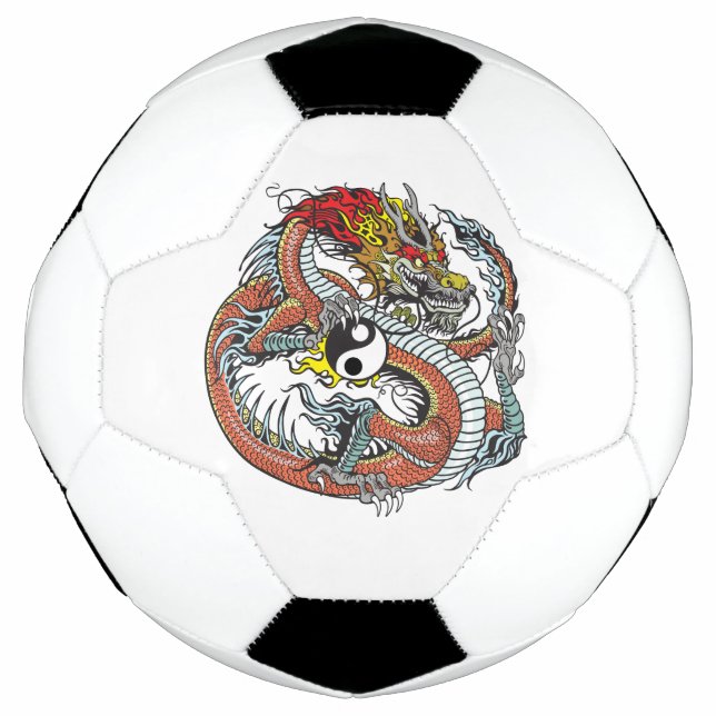 Bola De Futebol dragão segurando yin yang (Frente)