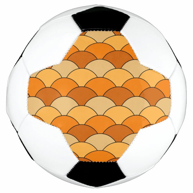 Bola De Futebol Dragon Scales, Fans, Waves, Seigaiha, Orange (Frente)