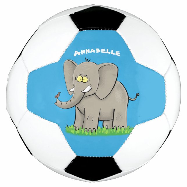 Bola De Futebol Elefante engraçado e bonito com desenho animado de (Frente)