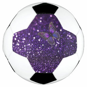 Bola De Futebol Elegância Encantadora: A Borboleta Brilho Roxo