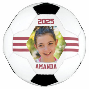 Bola De Futebol Encomenda Personalizada de Fotos Listras Vermelho