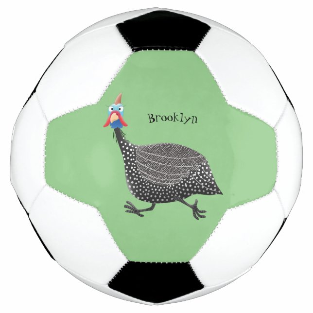 Bola De Futebol Engraçado desenho animado de aves Guineafowl (Frente)