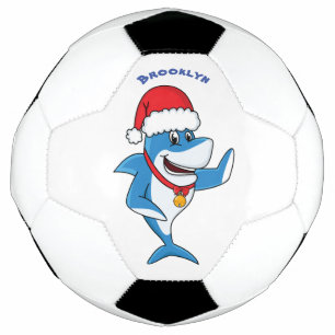 Bola De Futebol Engraçado desenho animado de tubarão de Natal