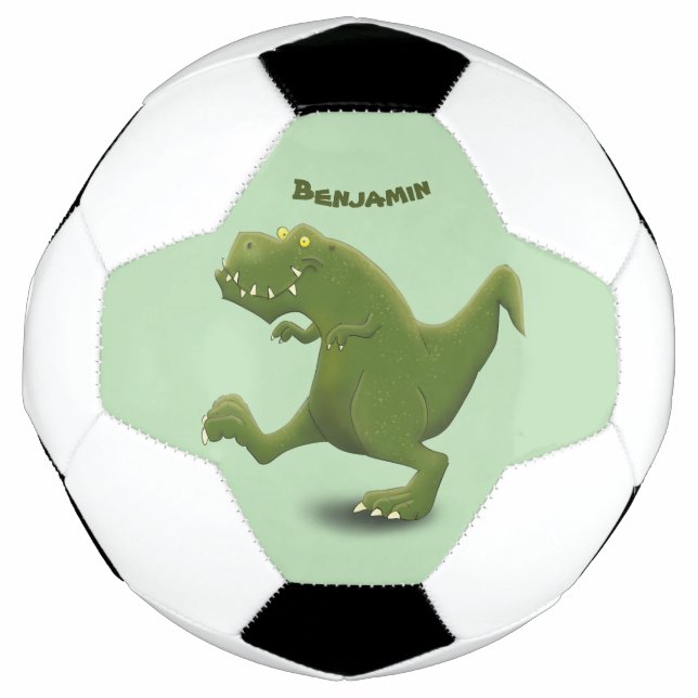 Bola De Futebol Engraçado humor de desenho animado de T rex dinoss (Frente)