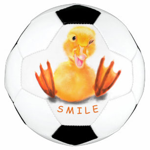 Bola De Futebol Engraçado Pato Amarelo Reproduzindo Piscar os olh