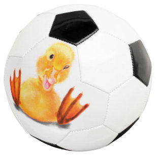 Bola De Futebol Engraçado Piscar os olhos de Pato Amarelo Reproduz
