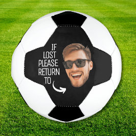 Bola De Futebol Engraçado, Se Perdido, Retorne à Foto do Rosto do