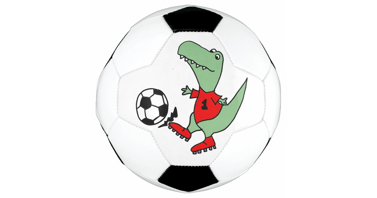 Baixe Dinossauro de desenho animado brincalhão com bola de futebol PNG -  Creative Fabrica