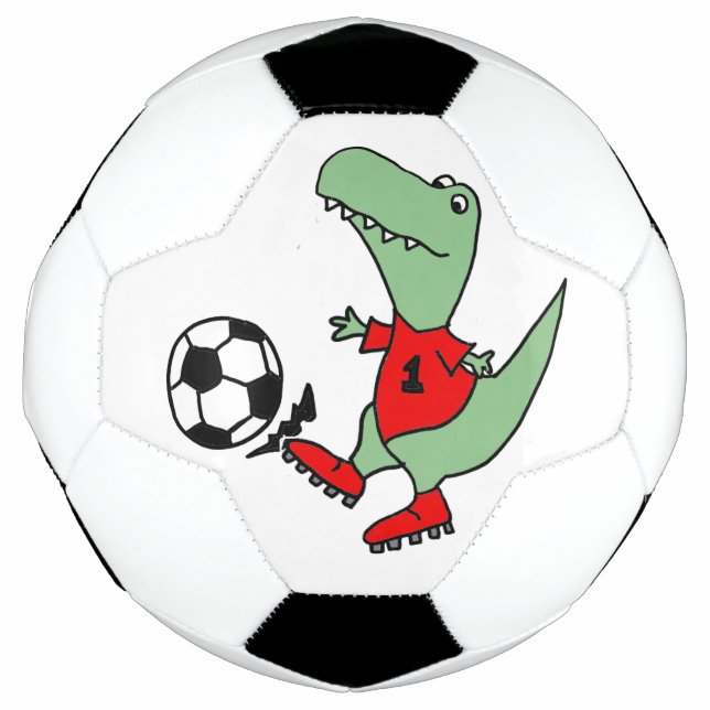Bola De Futebol Engraçado T-rex Dinossauro Jogando Futebol (Frente)