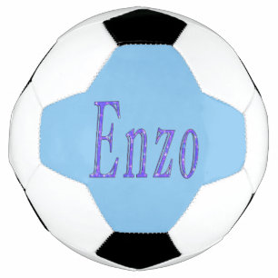 Bola De Futebol Enzo Name On Blue, Soccerball