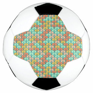 Bola De Futebol Escala de Peixes Geométricos Modernos Coloridos
