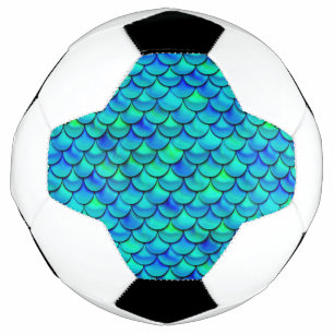 Bola De Futebol Escalas Azuis de Aqua de Queda