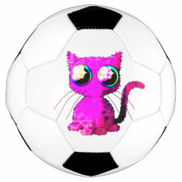 Bola De Futebol Esfera de futebol com gato kawaii rosa-encaracolad