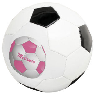 Bola De Futebol Esfera de Futebol Personalizável, Rosa e Branco