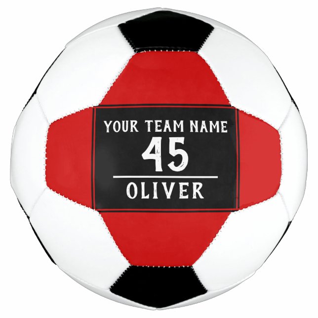 Bola De Futebol Esfera de futebol - Preto vermelho com o número do (Frente)